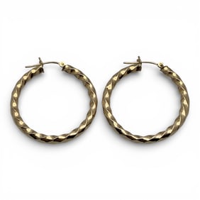 Pair Of 14k Yellow Gold Hoop Earrings