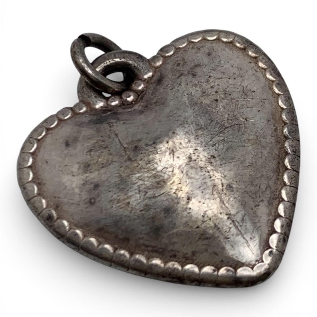 Silver Heart Pendant: Tests Silver - 7/8" Long - 1.5 Grams