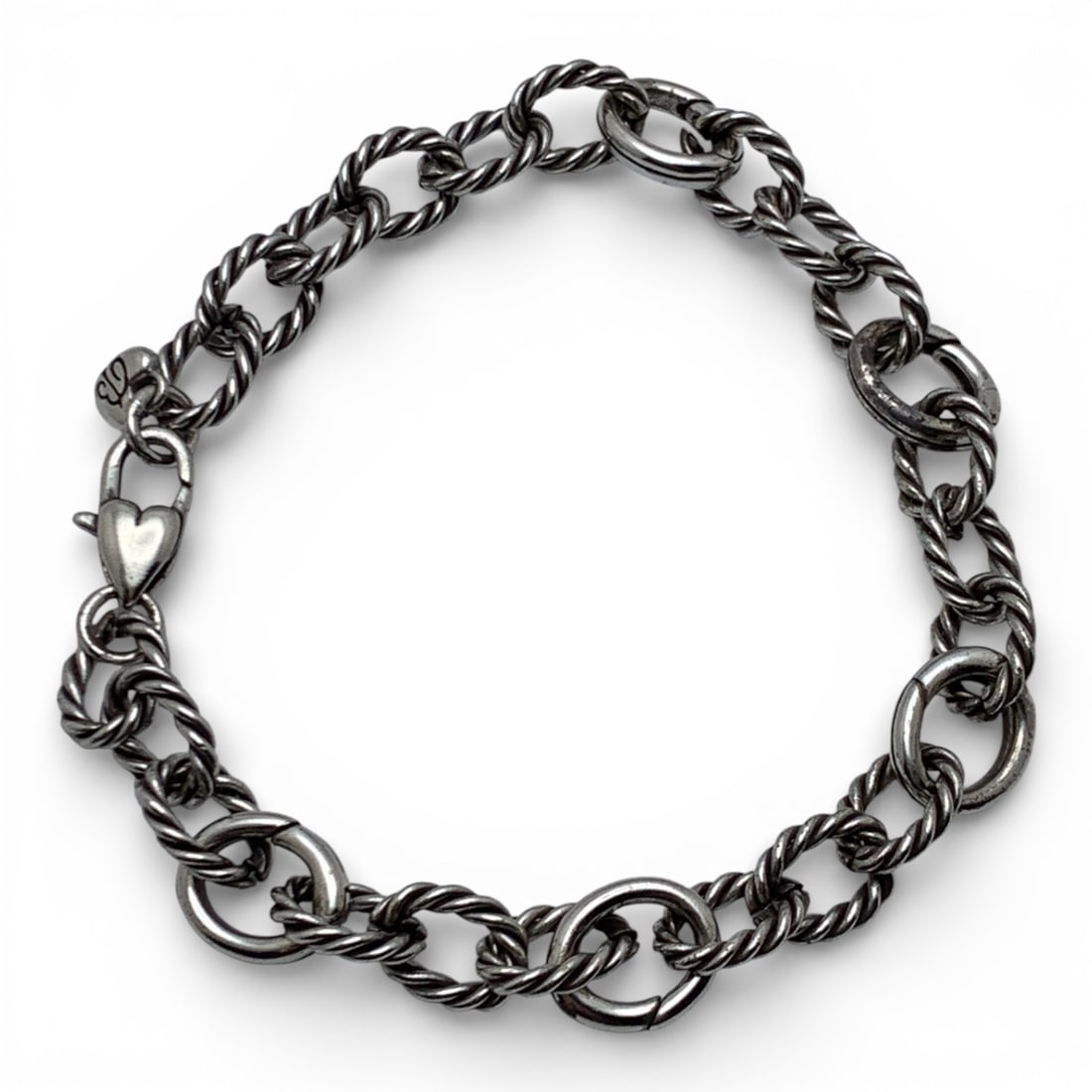 Silver Bracelet: Tests Silver - 9 5/8" Long - 20.7 Grams