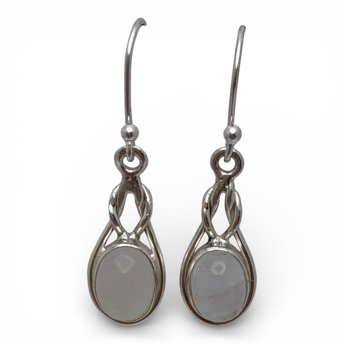 Pair Of Sterling Silver & Clear Stone Earrings (1 of 8)
