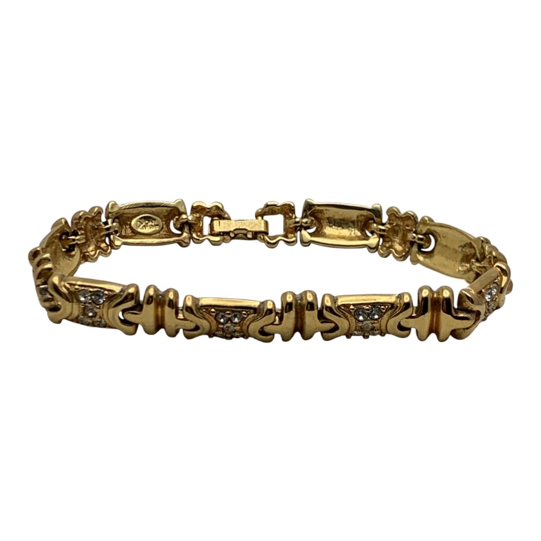 Joan River Gold Tone Bracelet With Clear Stones (1 of 3)