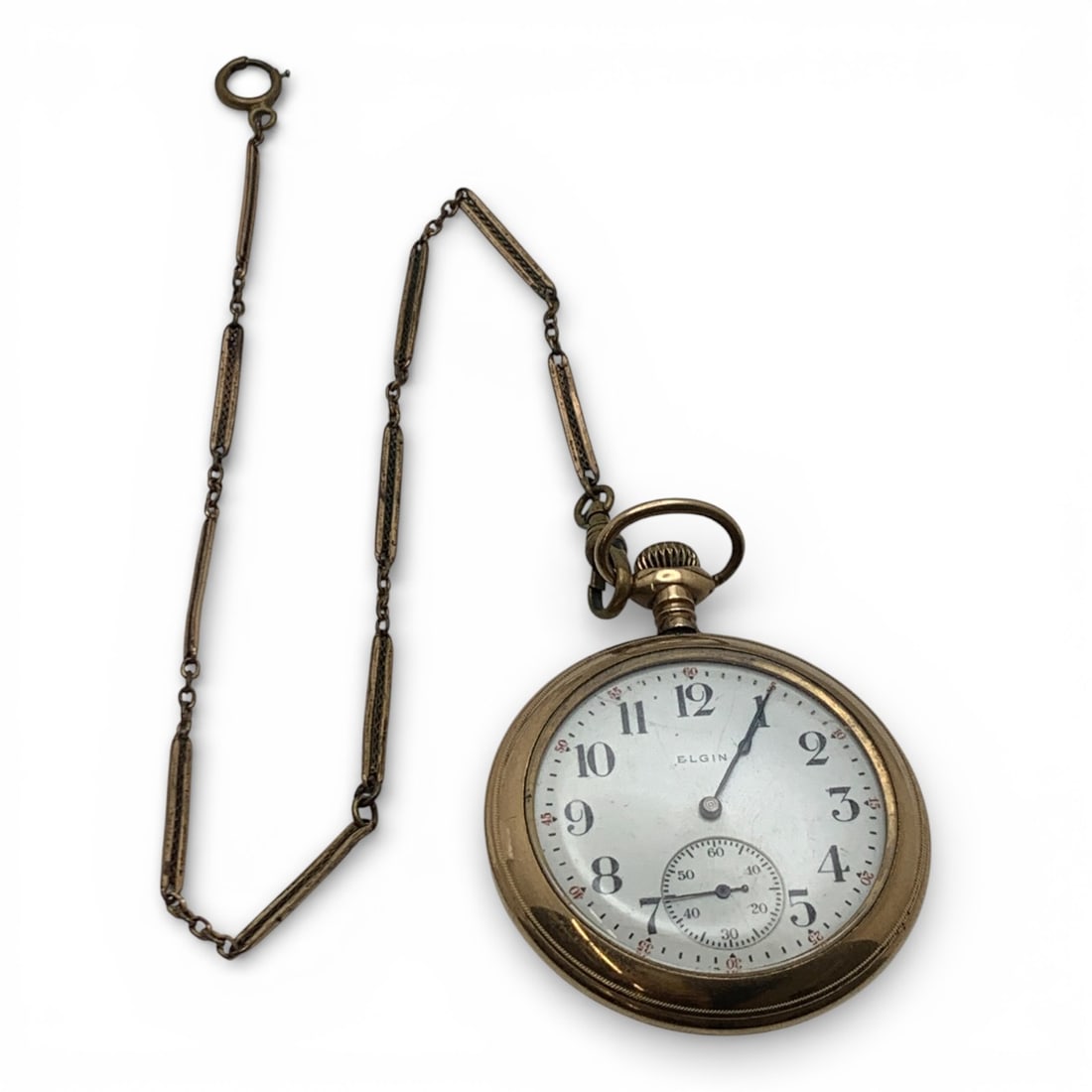 Elgin Gold Filled Pocket Watch With Chain (1 of 6)