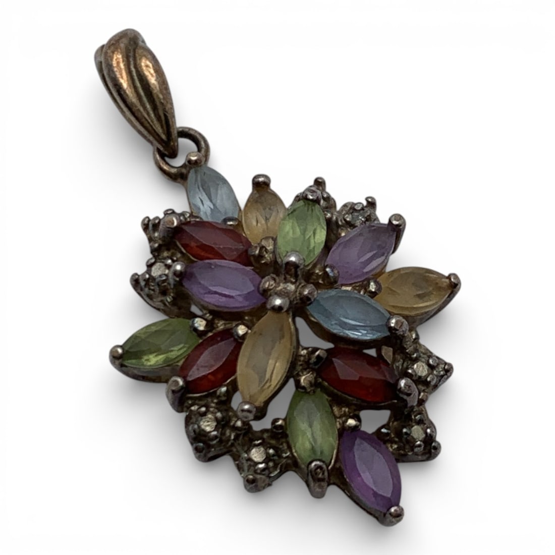 Sterling Silver Pendant With Colored Stones (1 of 3)