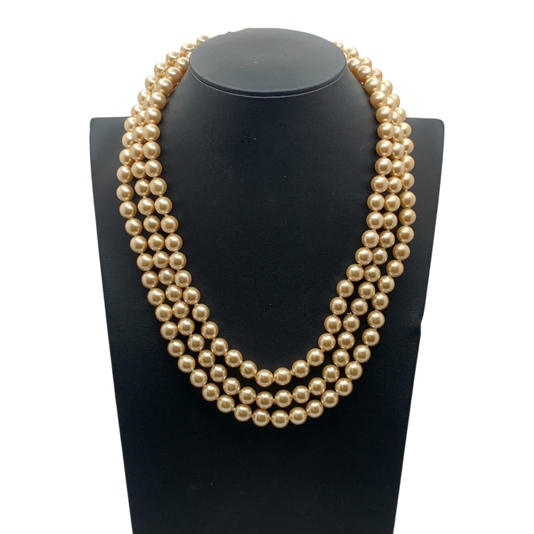 Kjl Faux Pearl Multi Strand Necklace: Marked Kjl - 18 1/4" Long