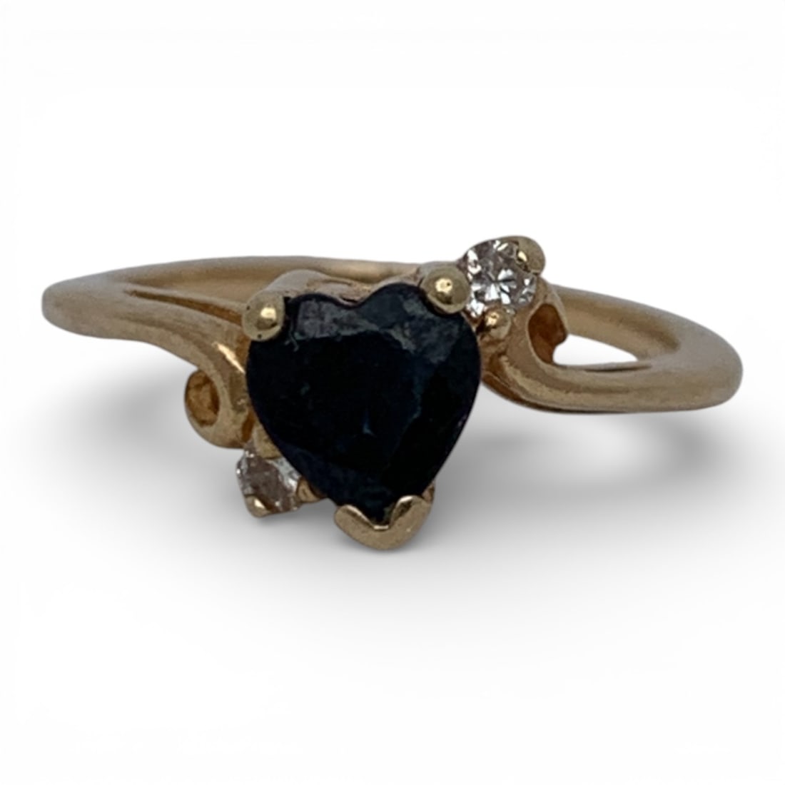 14k Yellow Gold Diamond & Sapphire Ring: Marked 14k - Size 2 - 1.0 DwtGemstones Tested With Presidium Gem Tester Il - Berners Does Not Guarantee Authenticity Of Gemstones