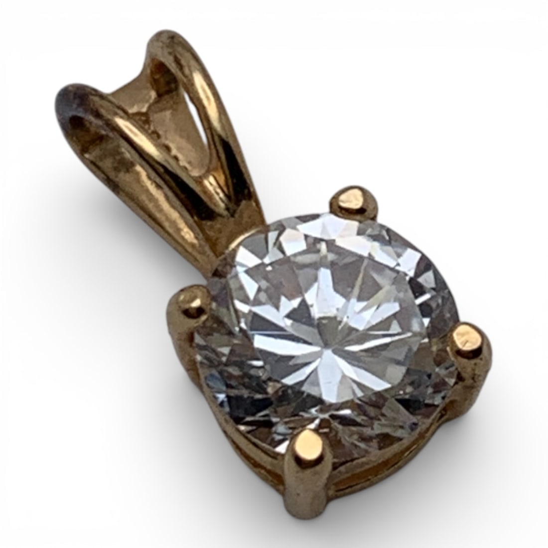 Sterling Gold Tone Pendant W Cubic Zirconia (1 of 3)