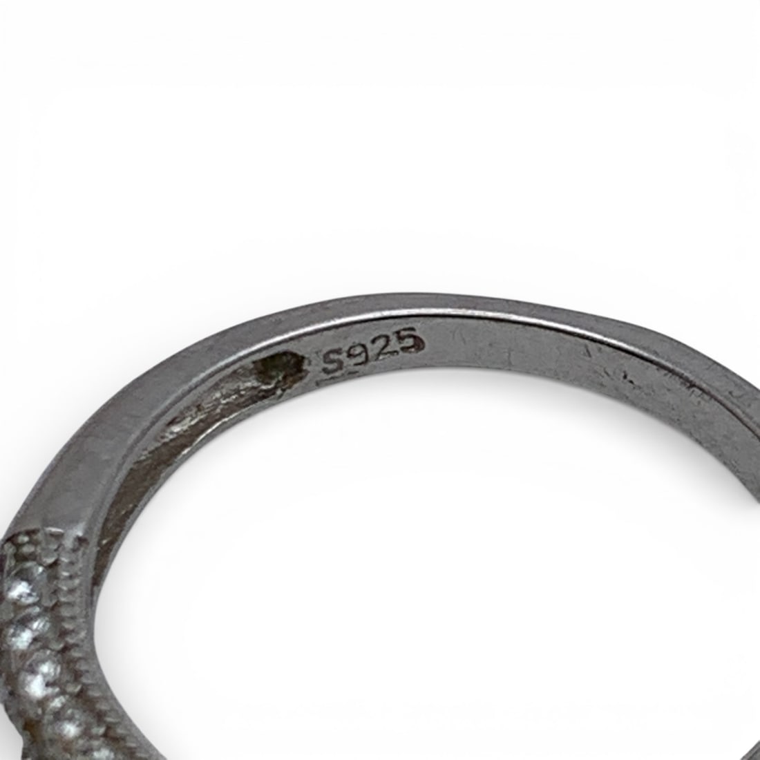 Sterling Silver & Clear Stone Ring - 3