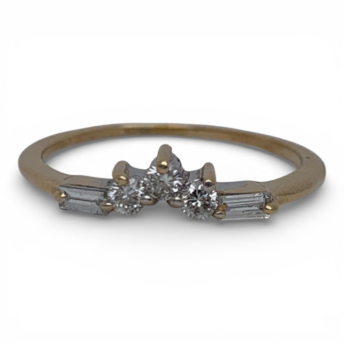 14k Yellow Gold & Diamond Ring: Marked 14k - Size 5.75 - 0.8 DwtGemstones Tested With Presidium Gem Tester Il - Berners Does Not Guarantee Authenticity Of Gemstones