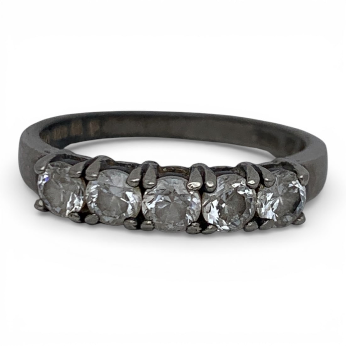 Sterling Silver Ring With Clear Stones (1 of 4)