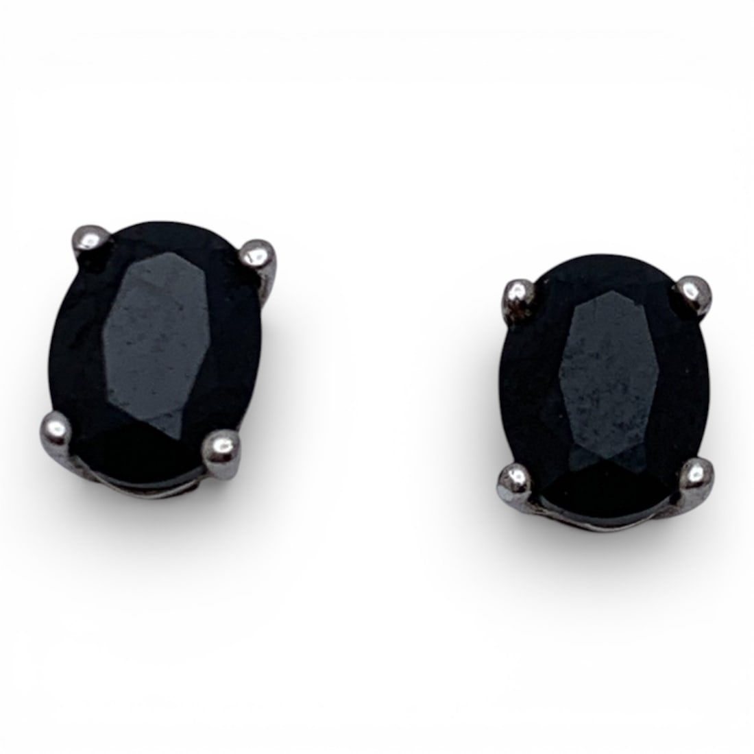 Pair Of Sterling Silver & Dark Stone Earrings (1 of 3)