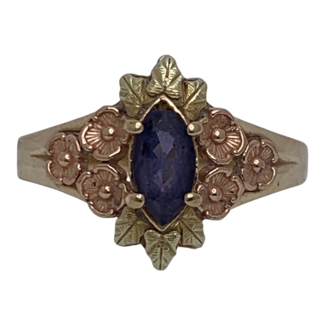 10k Yellow Gold & Purple Stone Ring: Marked 10k - Size 8 - 2.6 DwtGemstones Tested With Presidium Gem Tester Il - Berners Does Not Guarantee Authenticity Of Gemstones