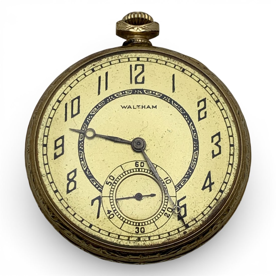 Waltham 14k Gold Filled Pocket Watch: Marked On Face: WalthamMarked On Back Case: Waltham Colonial, 14kt Gold Filled, 7576681Marked On Movement: A. W. W. Co., Waltham, 235302482" Long - 52.9 Grams