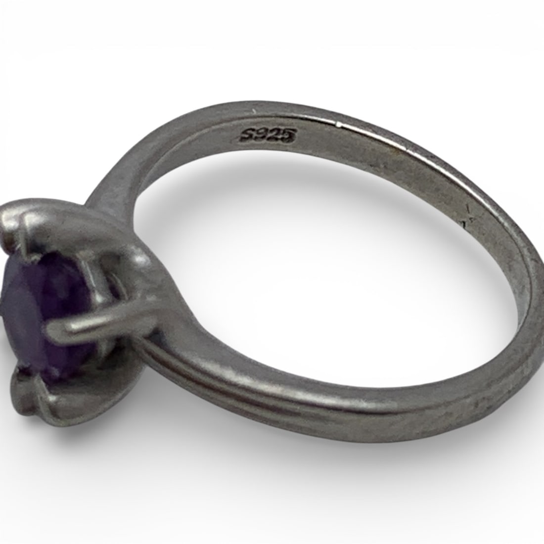 Sterling Silver Ring With Purple Stone - 3