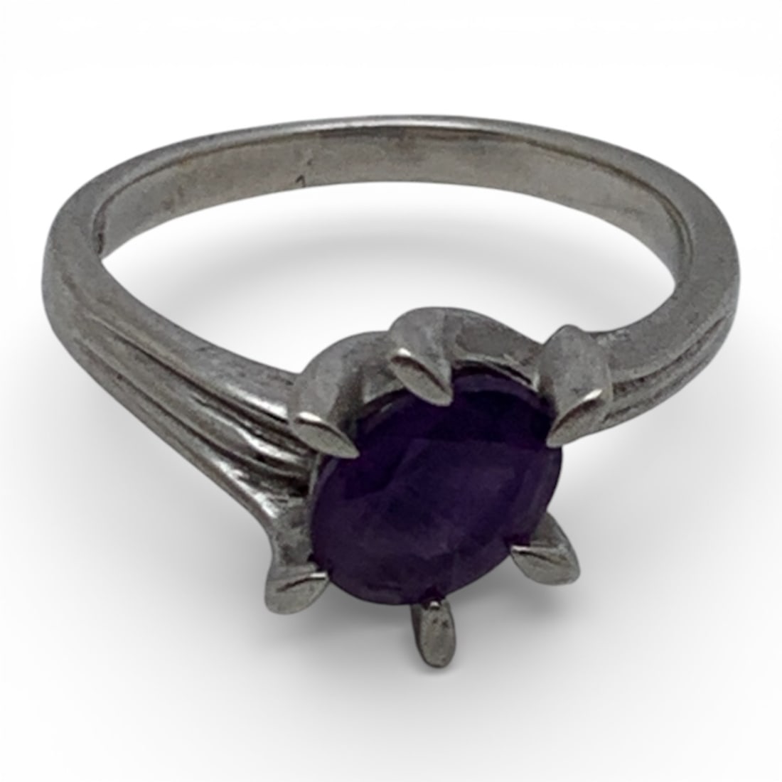 Sterling Silver Ring With Purple Stone - 4