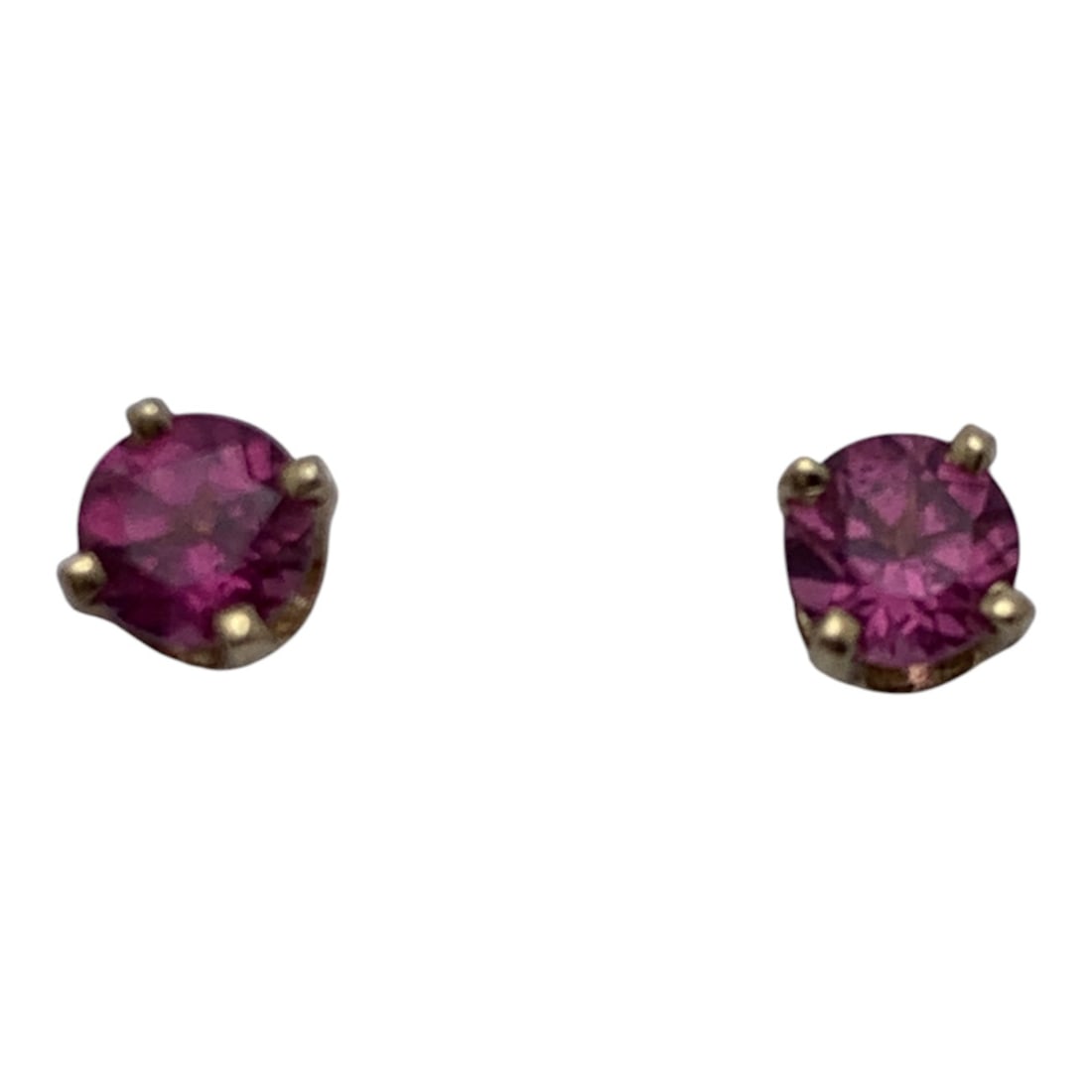 Pair Of 14k Yellow Gold & Tourmaline Earrings: Marked 14k - 1/8" Diameter - 0.5 DwtGemstones Tested With Presidium Gem Tester Il - Berners Does Not Guarantee Authenticity Of Gemstones