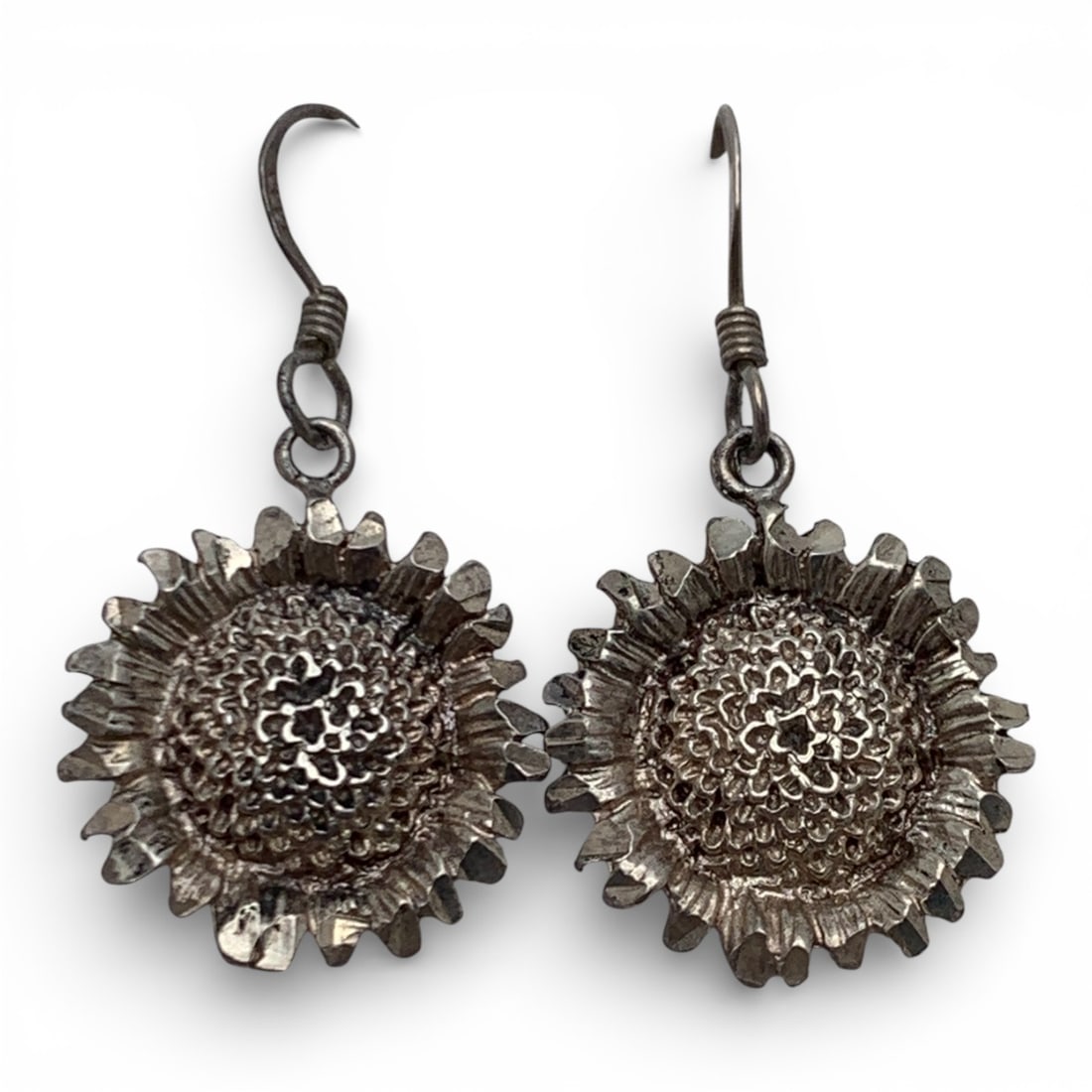 Pair Of Sterling Silver Sunflower Earrings (1 of 4)