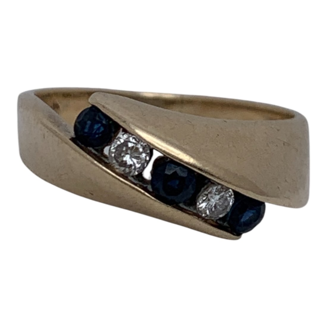 10k Yellow Gold Diamond & Sapphire Ring: Marked 10k - Size 5.75 - 2.4 DwtGemstones Tested With Presidium Gem Tester Il - Berners Does Not Guarantee Authenticity Of Gemstones