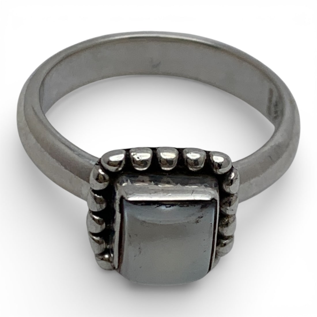 Sterling Silver & Pearl Ring - 4