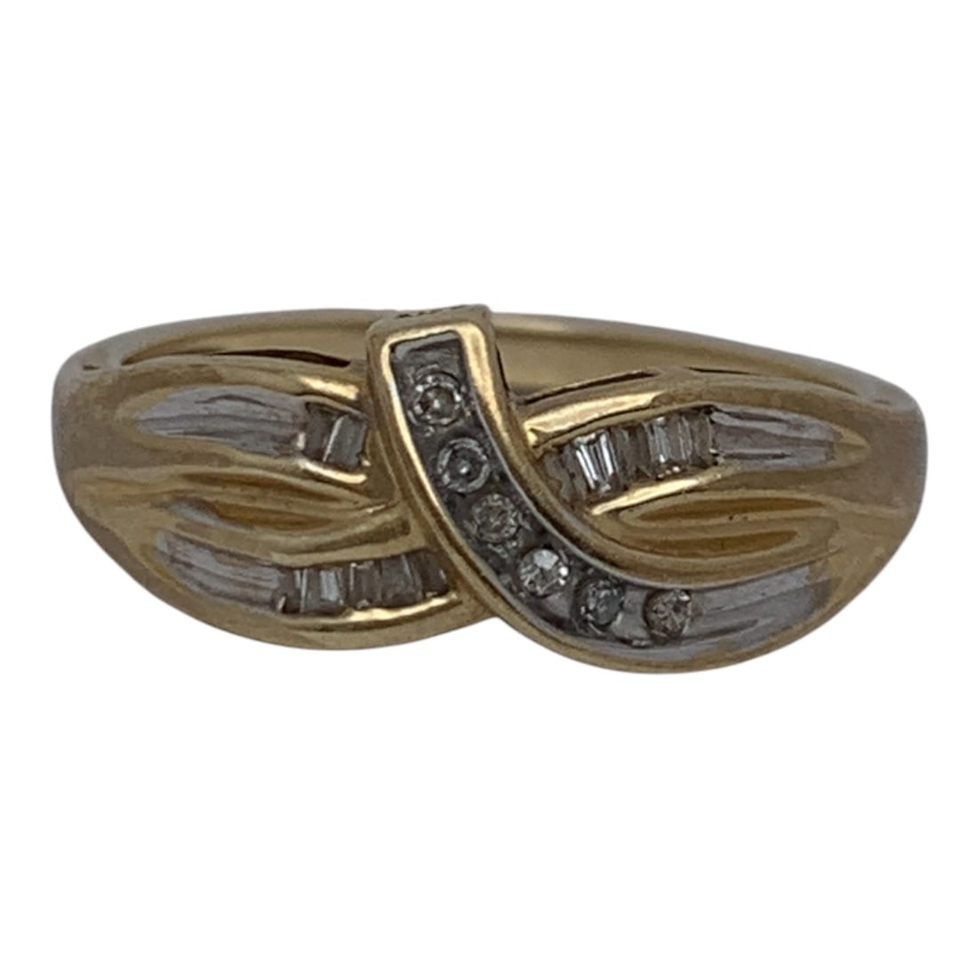 10k Yellow Gold & Diamond Ring: Marked 10k - Size 7 - 1.6 DwtGemstones Tested With Presidium Gem Tester Il - Berners Does Not Guarantee Authenticity Of Gemstones