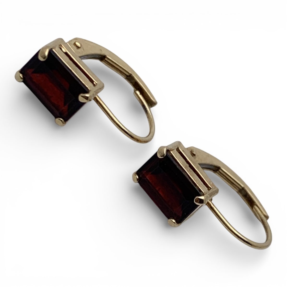 Pair Of 14k Yellow Gold & Garnet Earrings (1 of 3)