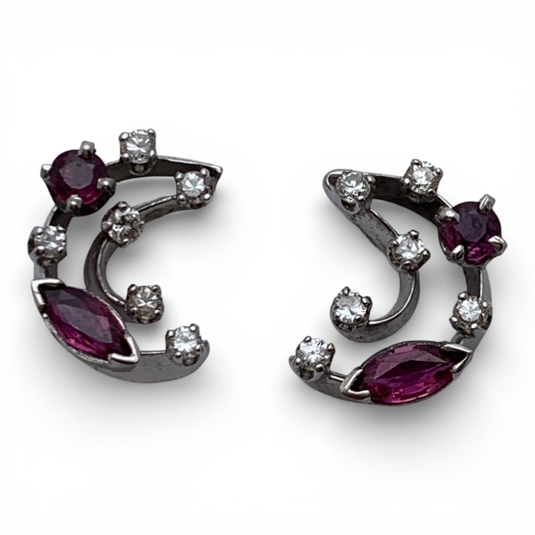 Pair Of 14k Yellow Gold Diamond & Topaz Earrings: Marked 14k - 1/2" Long - 2.5 DwtGemstones Tested With Presidium Gem Tester Il - Berners Does Not Guarantee Authenticity Of Gemstones