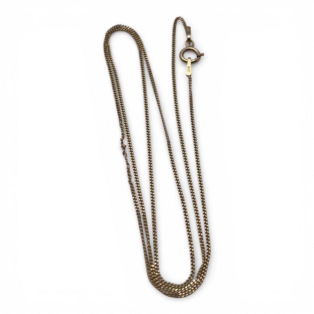 10k Yellow Gold Chain Necklace: Marked 10k - 18" Long - 0.7 DwtGemstones Tested With Presidium Gem Tester Il - Berners Does Not Guarantee Authenticity Of Gemstones