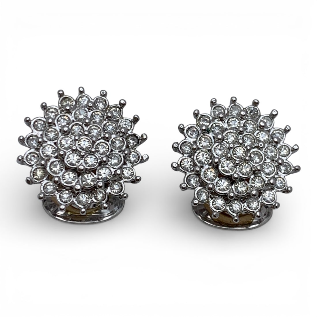 Pair Of Nolan Miller Earrings With Clear Stones: Marked Nolan Miller - 5/8" Long