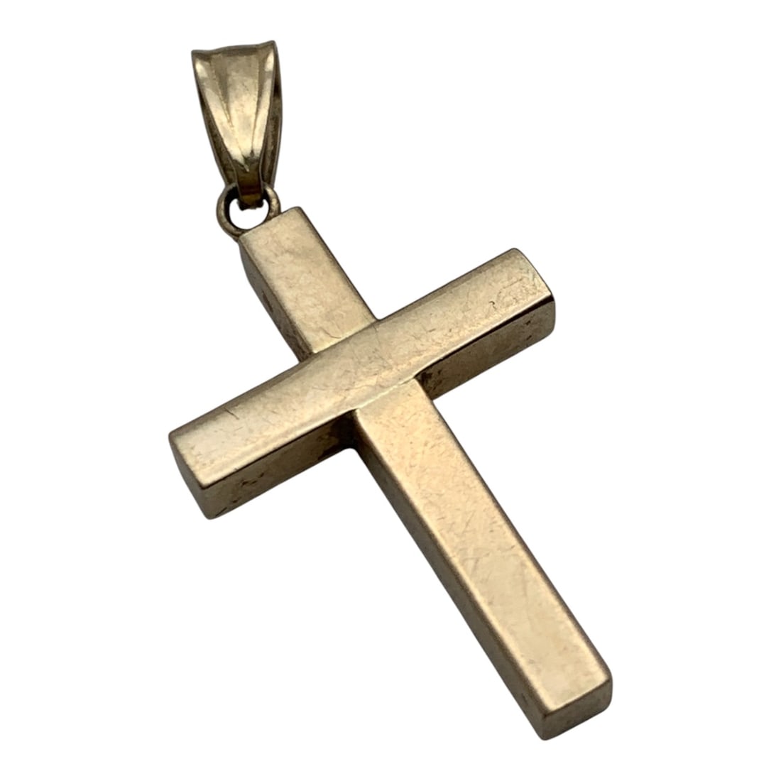 14k Yellow Gold Cross Pendant: Marked 14k - 1 1/4" Long - 0.7 DwtGemstones Tested With Presidium Gem Tester Il - Berners Does Not Guarantee Authenticity Of Gemstones