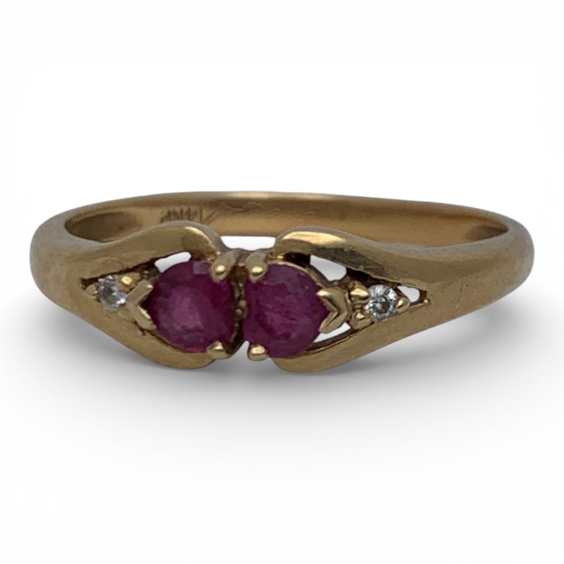 14k Yellow Gold Diamond & Ruby Ring (1 of 4)