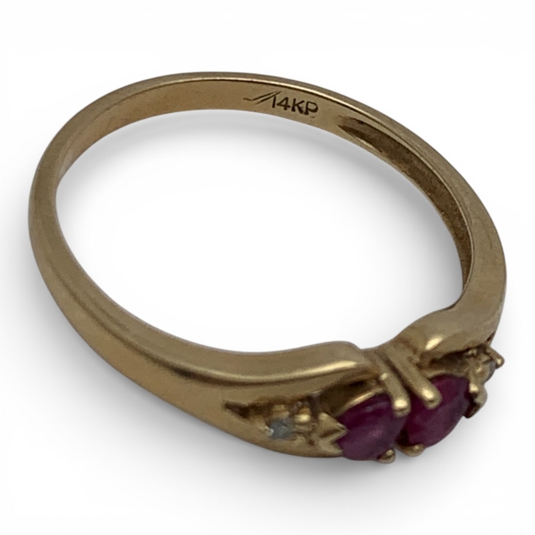 14k Yellow Gold Diamond & Ruby Ring - 3