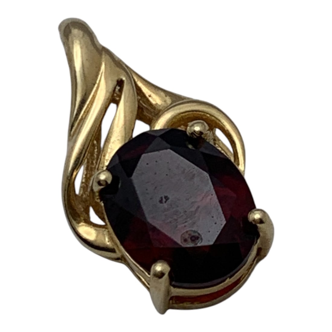 14k Yellow Gold & Garnet Pendant: Marked 14k - 3/4" Long - 1.0 DwtGemstones Tested With Presidium Gem Tester Il - Berners Does Not Guarantee Authenticity Of Gemstones