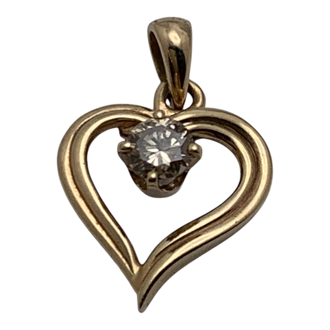 14k Yellow Gold & Champagne Diamond Pendant: Marked 14k - 7/8" Long - 1.5 DwtGemstones Tested With Presidium Gem Tester Il - Berners Does Not Guarantee Authenticity Of Gemstones