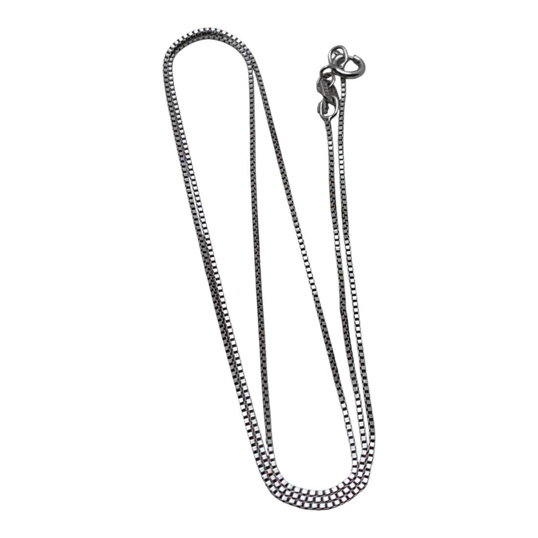 14k White Gold Box Chain Necklace: Marked 14k - 18" Long - 1.0 DwtGemstones Tested With Presidium Gem Tester Il - Berners Does Not Guarantee Authenticity Of Gemstones