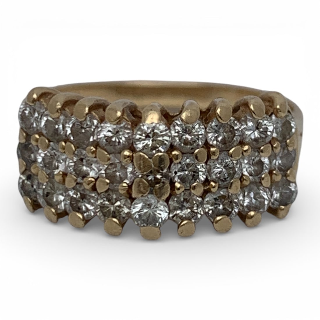 14k Yellow Gold & Diamond Ring: Marked 14k - Size 5.75 - 2.4 DwtGemstones Tested With Presidium Gem Tester Il - Berners Does Not Guarantee Authenticity Of Gemstones