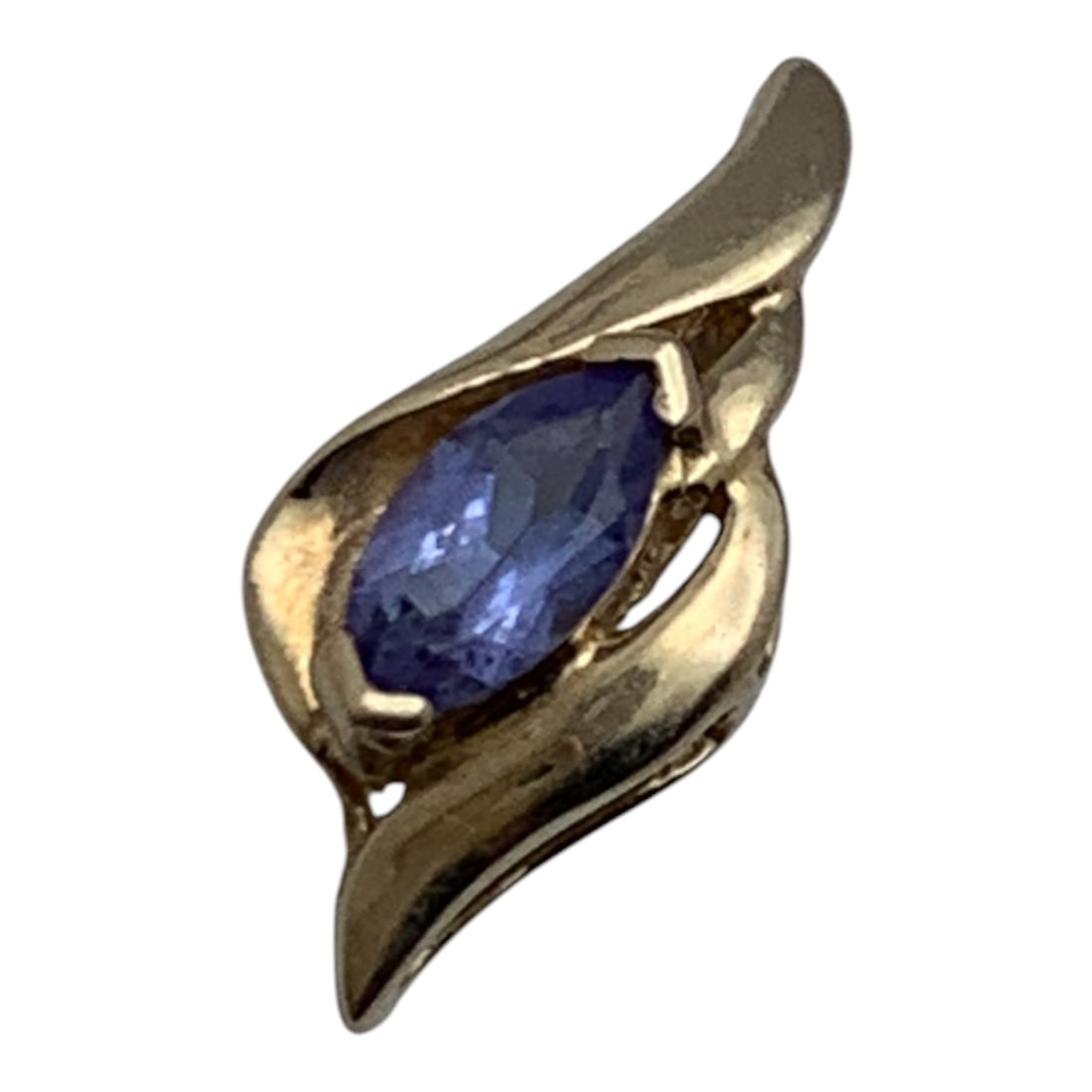 14k Yellow Gold & Purple Tourmaline Pendant: Marked 14k - 5/8" Long - 0.5 DwtGemstones Tested With Presidium Gem Tester Il - Berners Does Not Guarantee Authenticity Of Gemstones