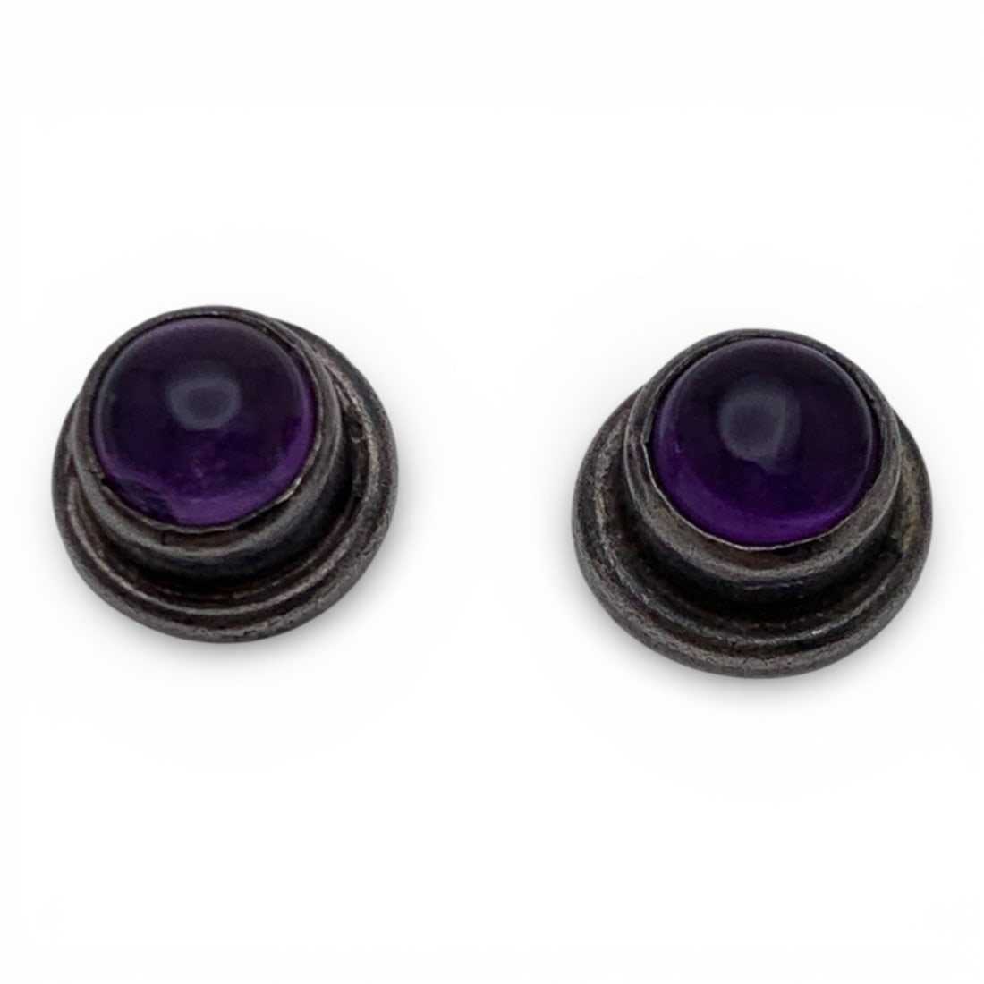 Pair Of Sterling Silver & Purple Stone Earrings (1 of 3)