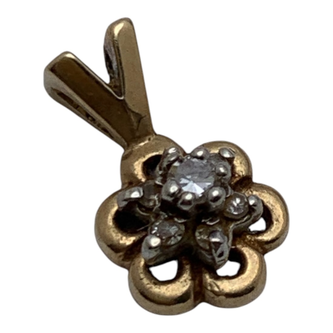 14k Yellow Gold & Diamond Pendant: Marked 14k - 1/2" Long - 0.8 DwtGemstones Tested With Presidium Gem Tester Il - Berners Does Not Guarantee Authenticity Of Gemstones