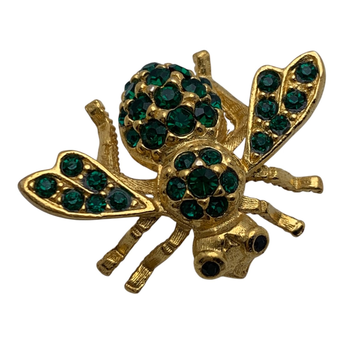 Joan Rivers Gold Tone Bee Pin W Green Stones (1 of 3)