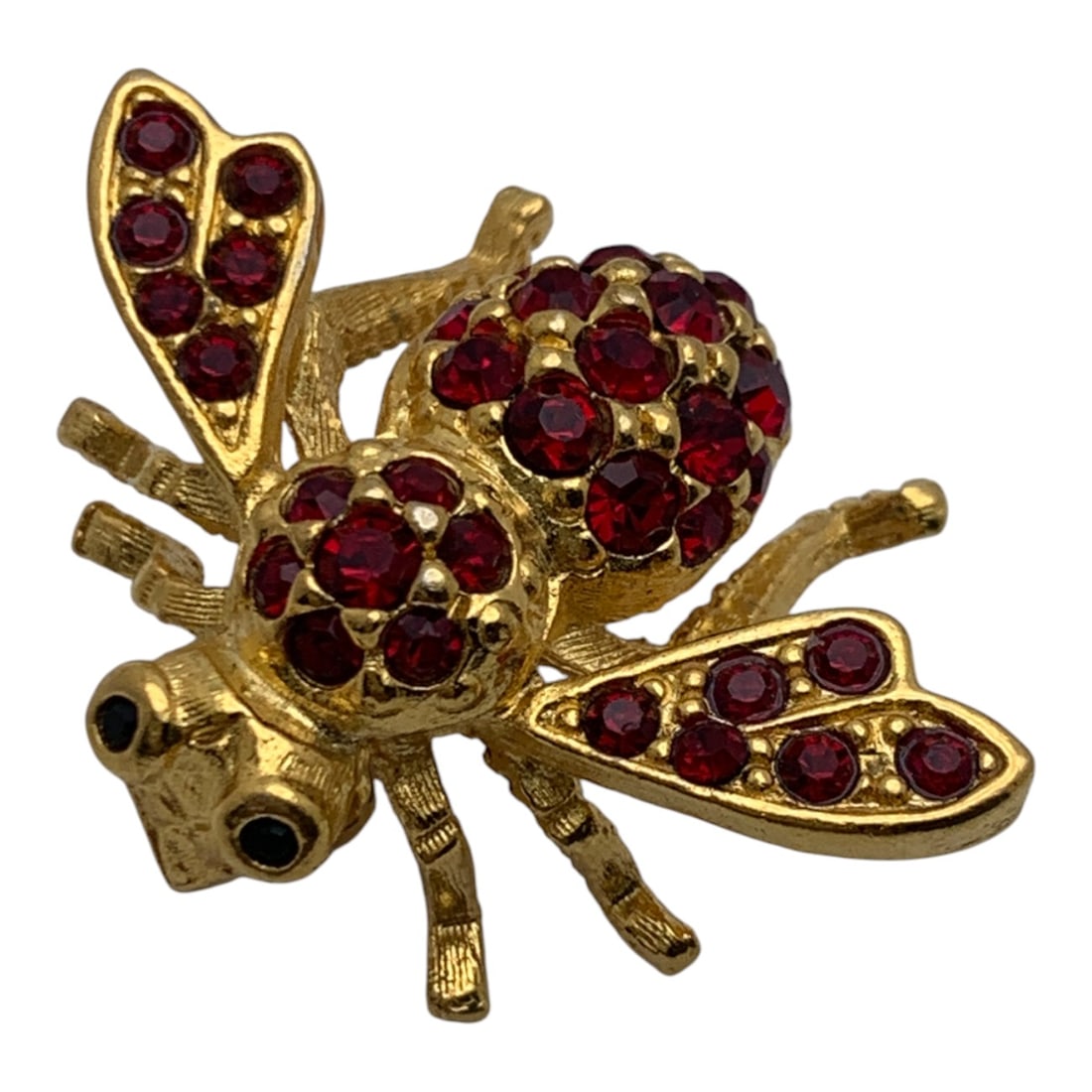 Joan Rivers Gold Tone Bee Pin W Red Stones (1 of 4)