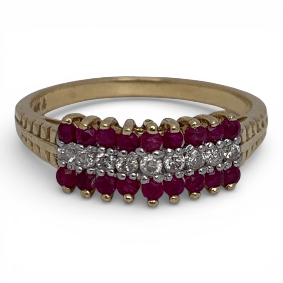 14k Yellow Gold Diamond & Ruby Ring (1 of 4)
