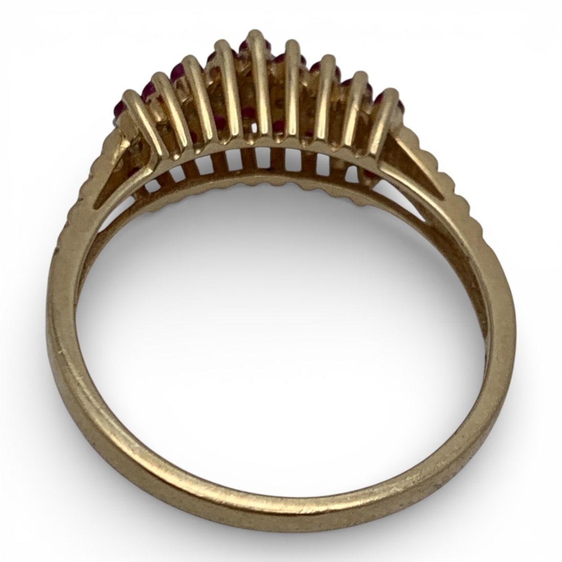 14k Yellow Gold Diamond & Ruby Ring - 2