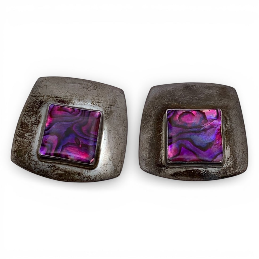 Pair Of Sterling Silver & Abalone Earrings (1 of 4)