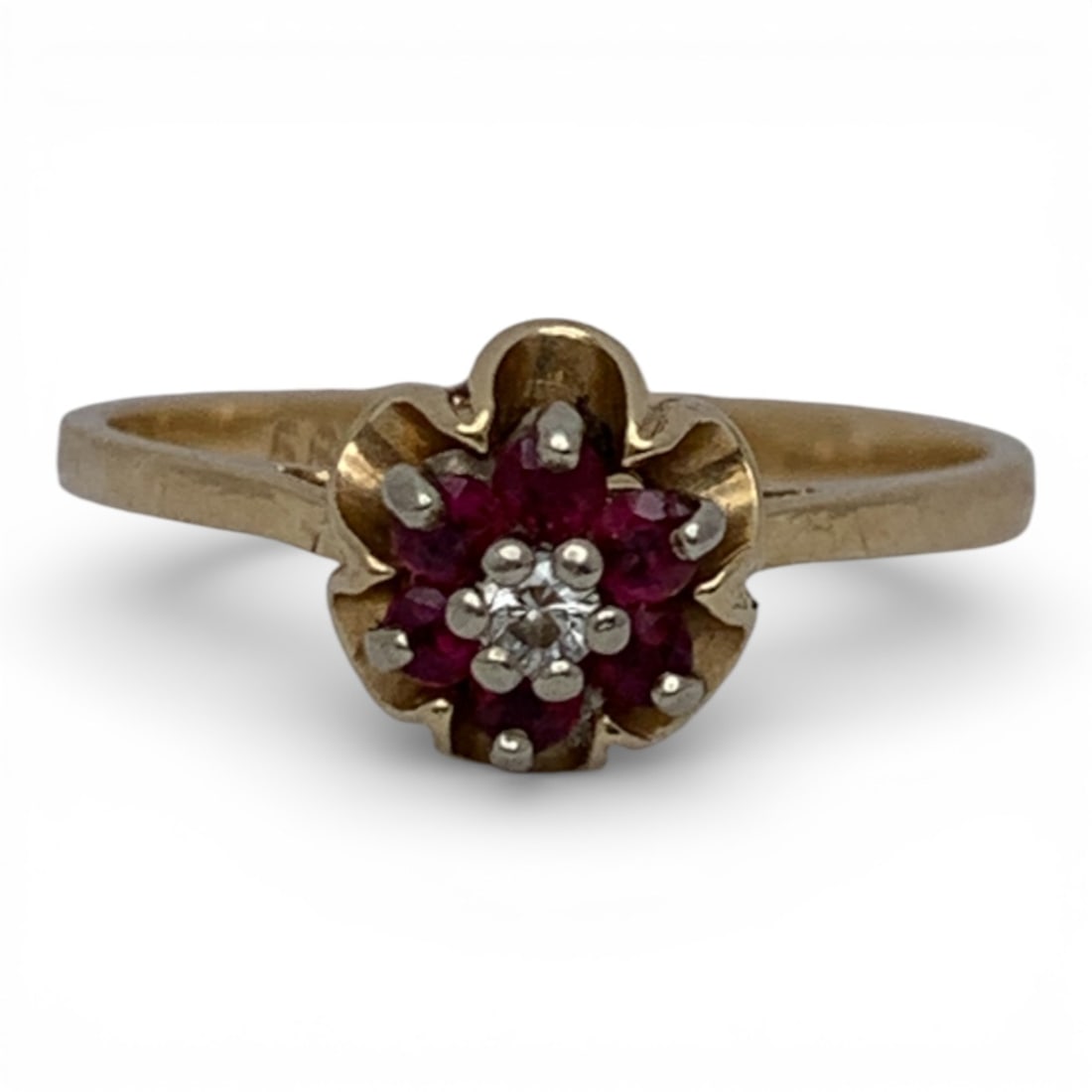 14k Yellow Gold Diamond & Ruby Ring (1 of 4)