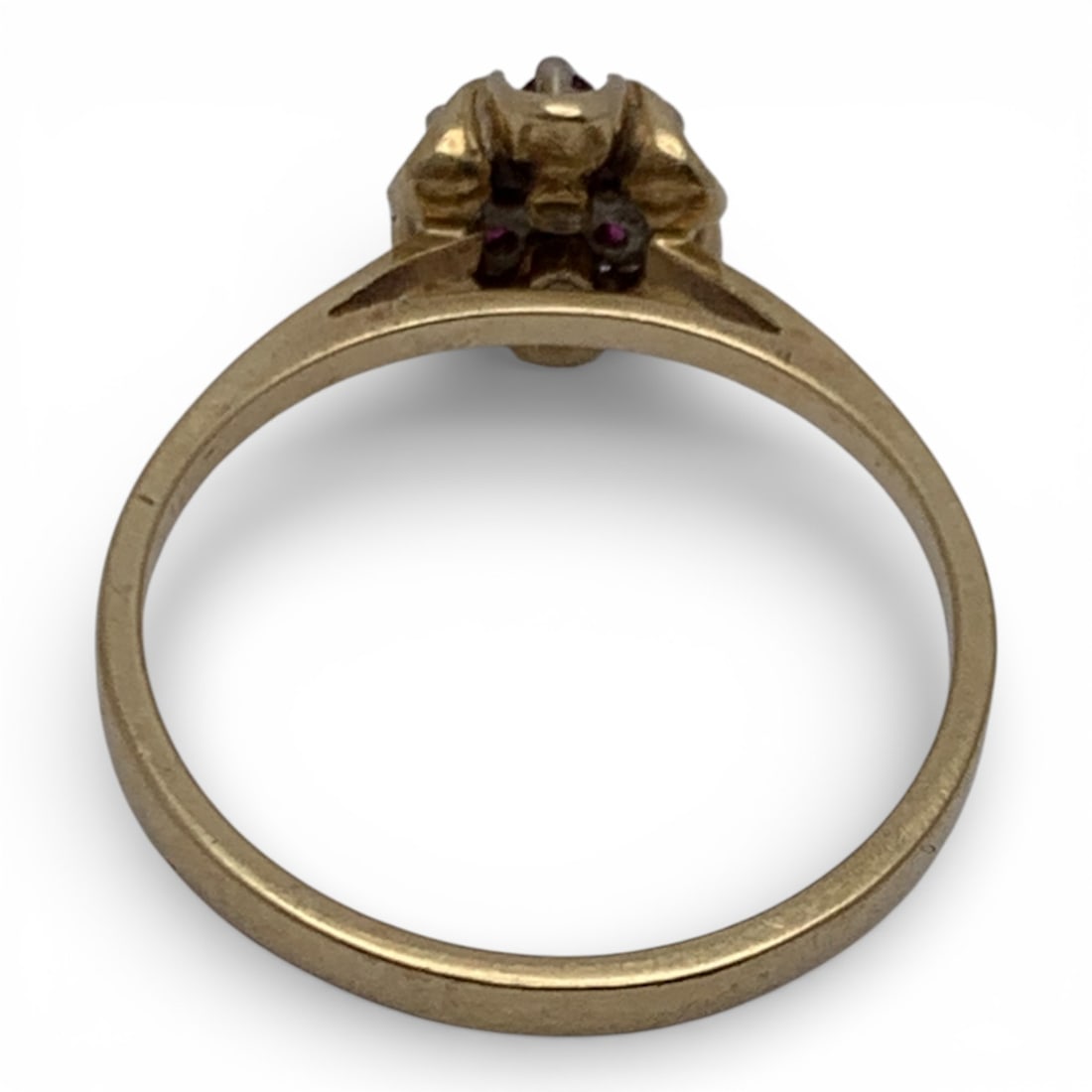 14k Yellow Gold Diamond & Ruby Ring - 2