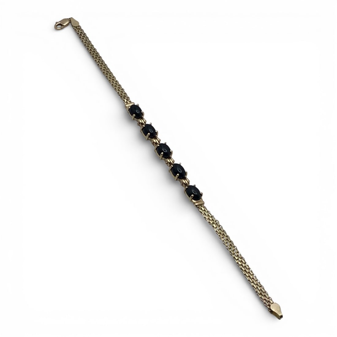 14k Yellow Gold & Black Stone Bracelet (1 of 8)