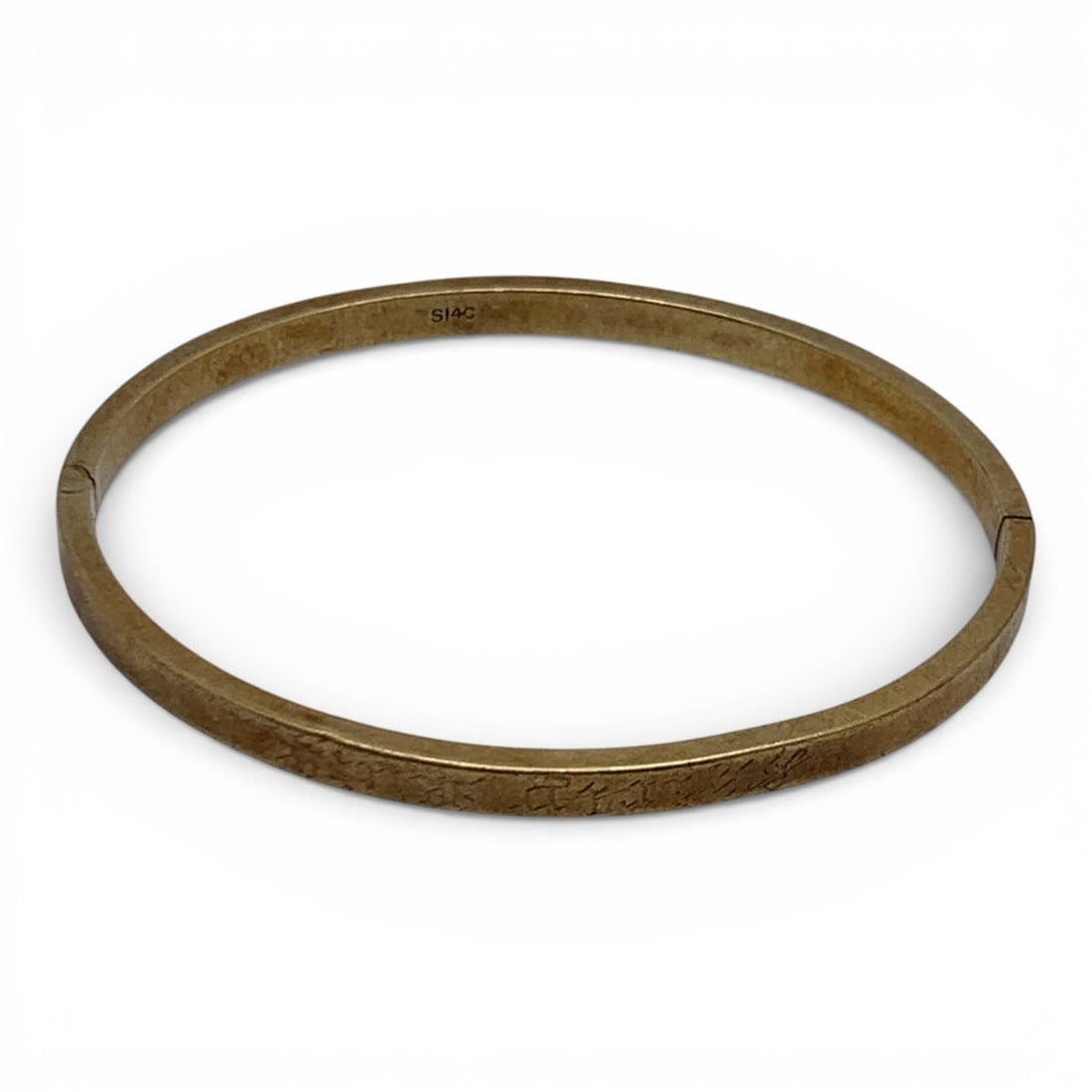 14k Yellow Gold Hinge Bracelet: Marked 14c - 2 3/4" Inside Width - 2.8 Dwt