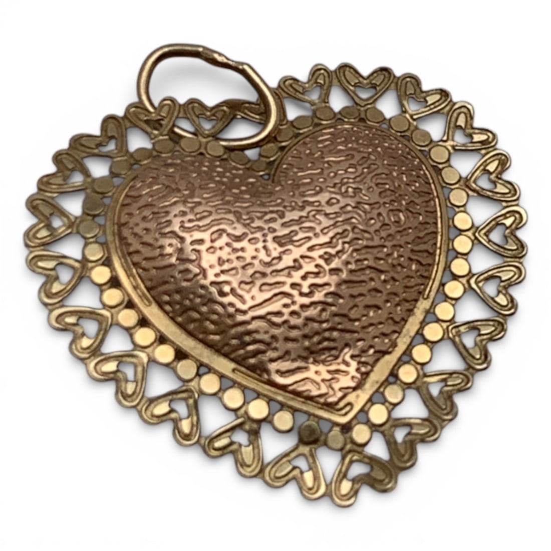 14k Yellow Gold Heart Pendant: Marked 14k - 5/8" Long - 0.2 Dwt