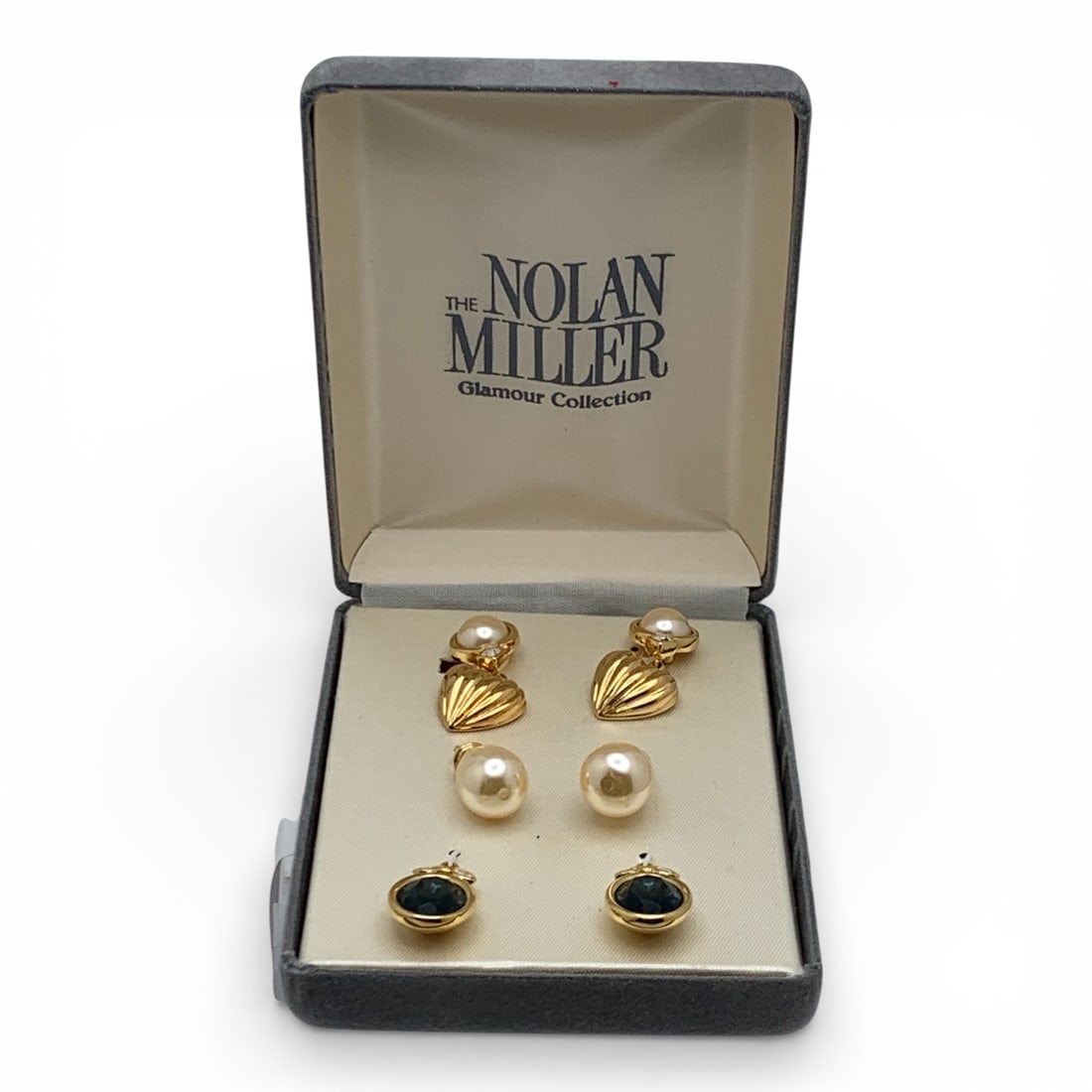 Nolan Miller Gold Tone Earrings W Extra Pendants: Includes Original BoxMarked Nolan Miller - 1 1/4" Long