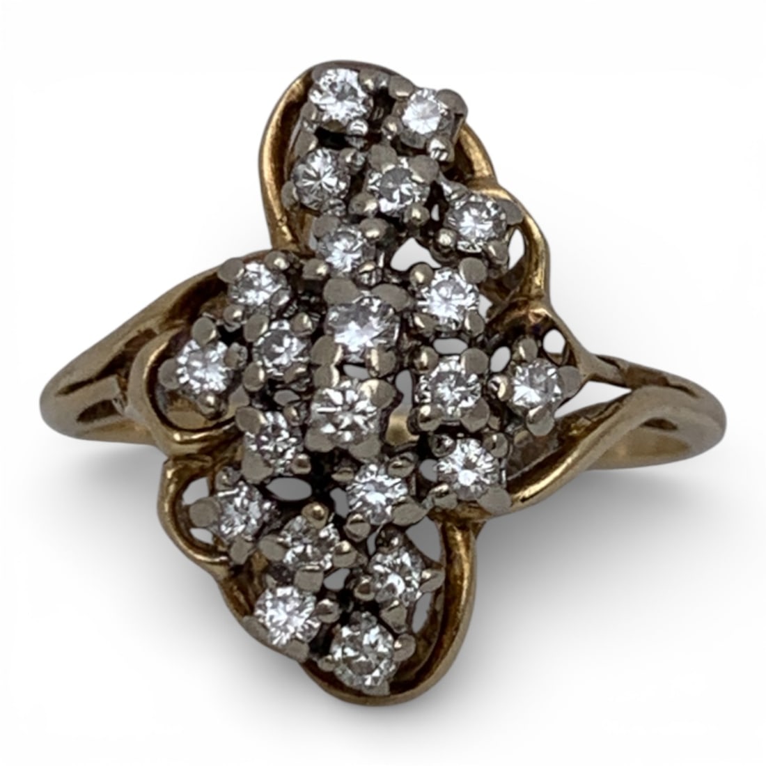 14k Yellow Gold & Diamond Ring: Tests 14k - Size 7 - 2.3 DwtGemstones Tested With Presidium Gem Tester Il - Berners Does Not Guarantee Authenticity Of Gemstones