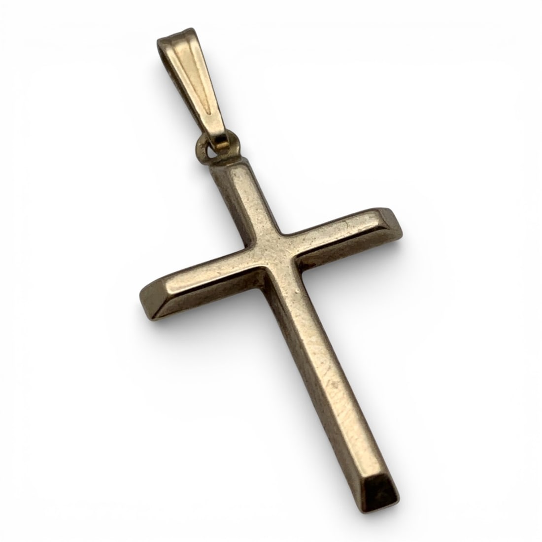 14k Yellow Gold Cross Pendant: Marked 14k - 1 1/4" Long - 0.4 DwtGemstones Tested With Presidium Gem Tester Il - Berners Does Not Guarantee Authenticity Of Gemstones